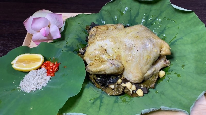 Gà hấp trà ô long